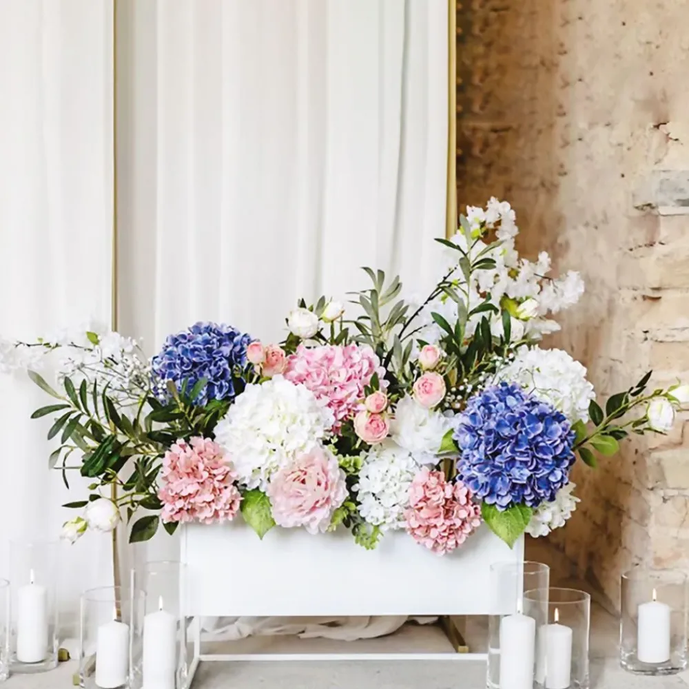PartyDeco sp. z o.o. Kunstig Hortensia Hvid - Oppyntning