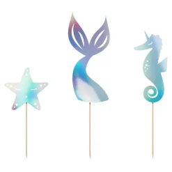 Clearance PartyDeco sp. z o.o. Lagekagedekoration Havfrue Regnbuefluorescerende