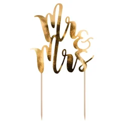 PartyDeco sp. z o.o. Lagkagedekoration Mr&Mrs Guld - Oppyntning|Bagning