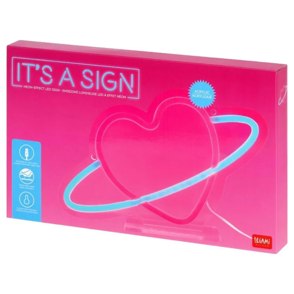Kidek AB LED-lampe Planet Heart med Neon-effekt - Hjem & Husholdning