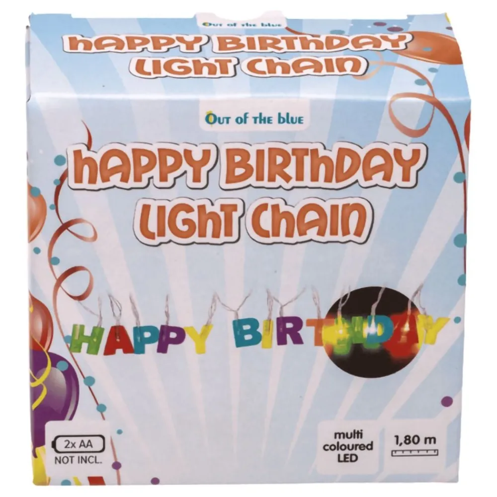 Out of the blue KG LED Lyskæde Happy Birthday - Oppyntning|Hjem & Husholdning