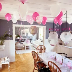 Ballongkungen AB Loftballoner Lyserød/Hvid - Oppyntning|Balloner