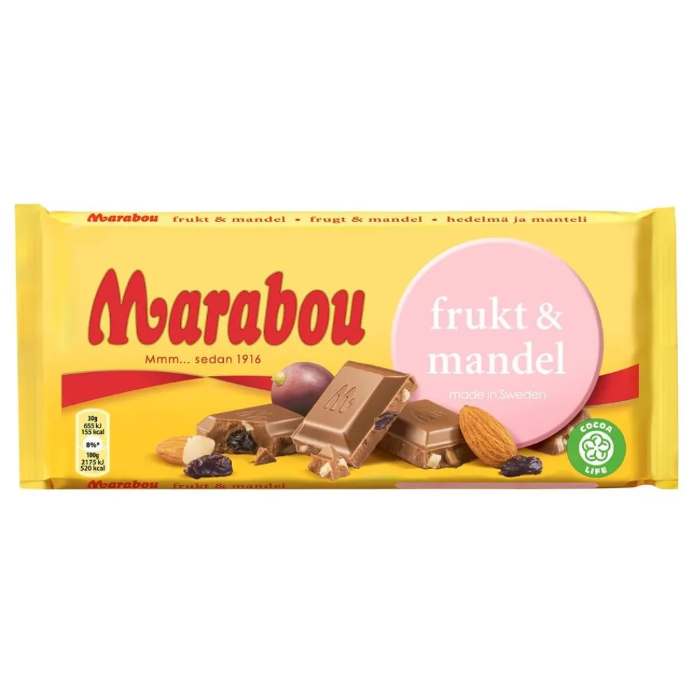 ERT Godis AB Marabou Frugt & Mandel Chokoladebar - Slik