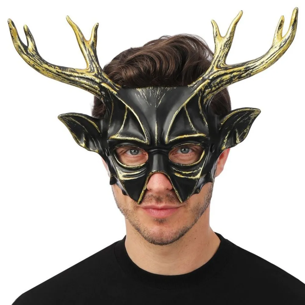 Ptit Clown Maske Rensdyr Fantasy Sort/Guld