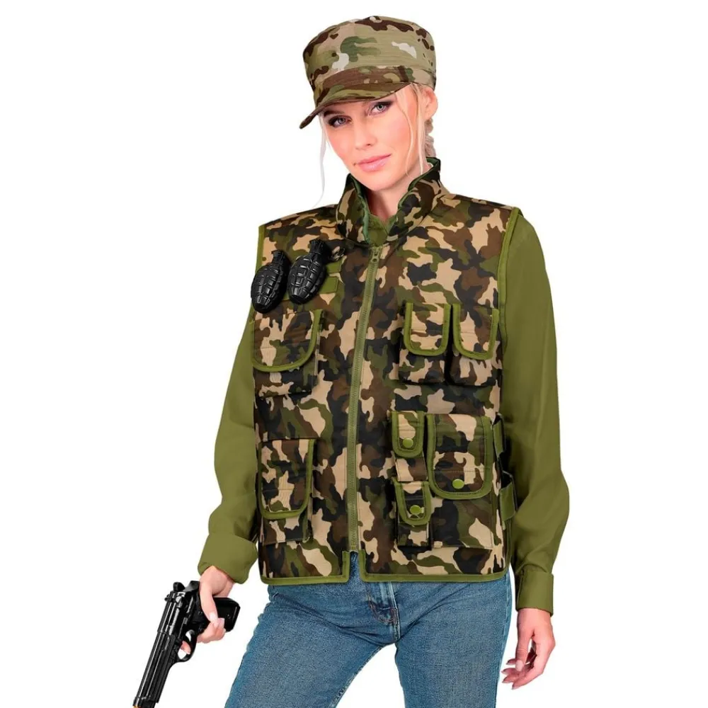 Widmann S.r.l. Militærvest Camouflage - Tilbehør|Udklædningskostumer