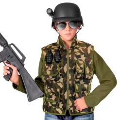 Widmann S.r.l. Militærvest med camouflage til børn - Tilbehør|Udklædningskostumer