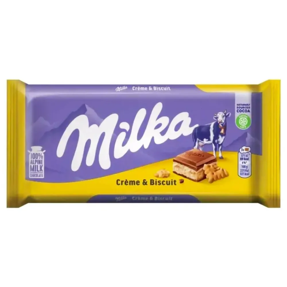 Best USA Godis AB Milka Mælkechokoladebar Creme & Biscuit