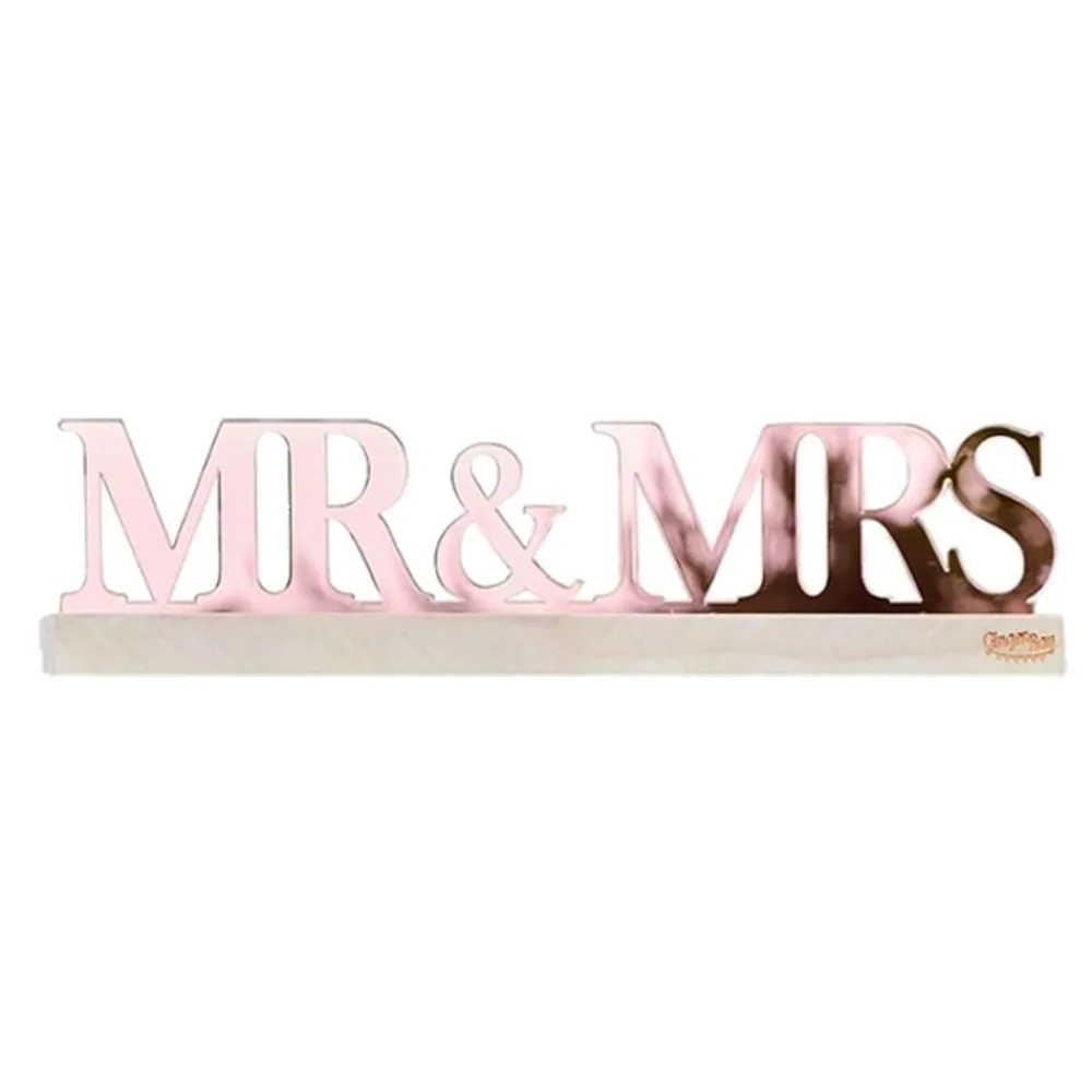 Best Ginger Ray Ltd Mr & Mrs Skilt Roséguld Akryl