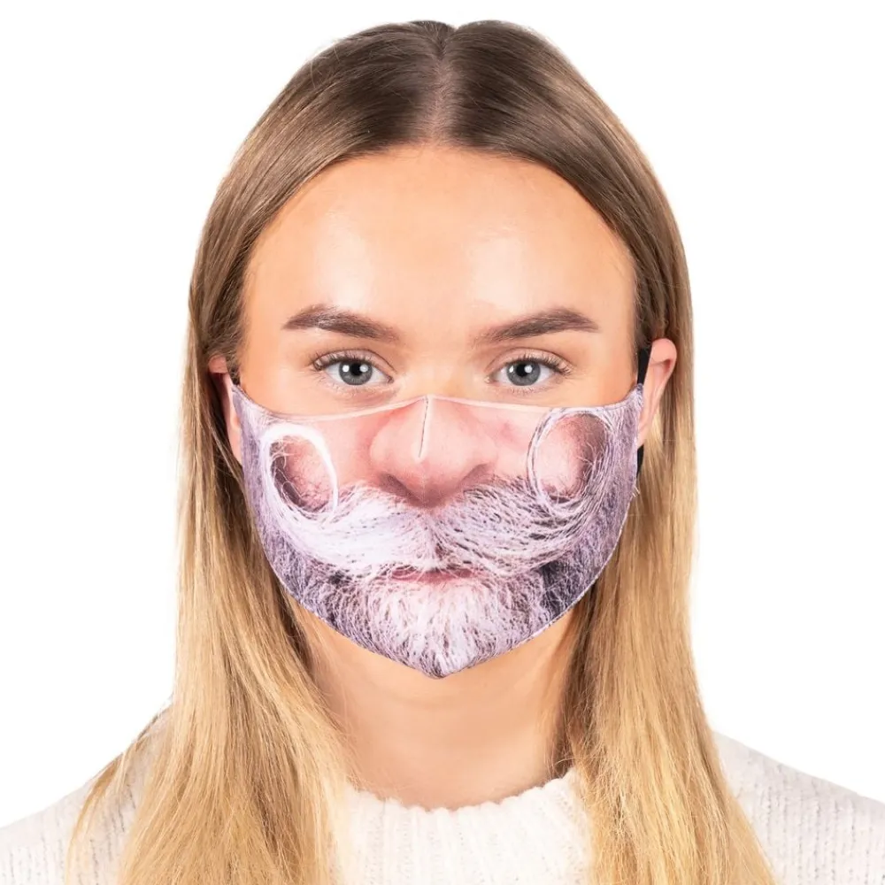 Partyking AB Mundbind med Ansigtsmotiv - Tilbehør|Masker