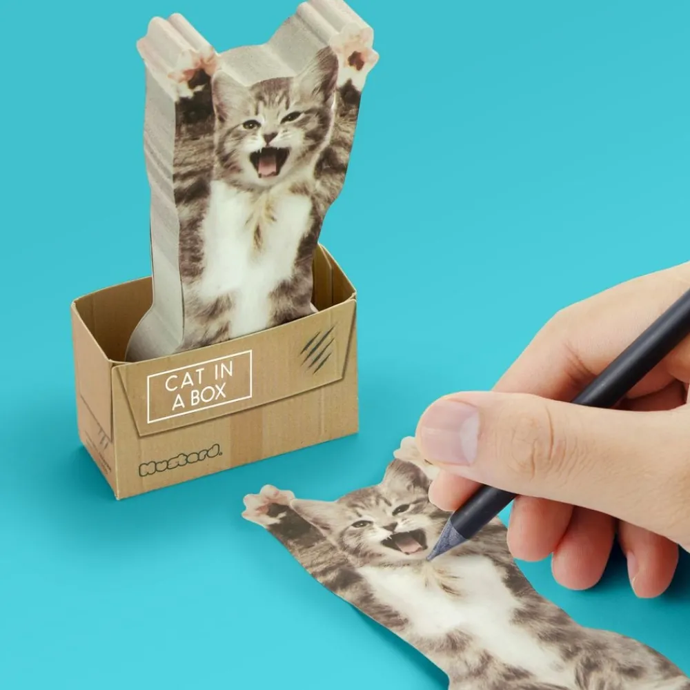 Hot Ohlsson & Lohaven AB Mustard Cat In A Box Sticky Notes