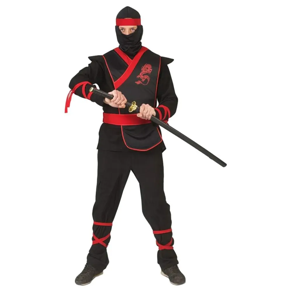 ESPA NV Ninja Sort/Rød Kostume - Udklædningskostumer|Kostumetema