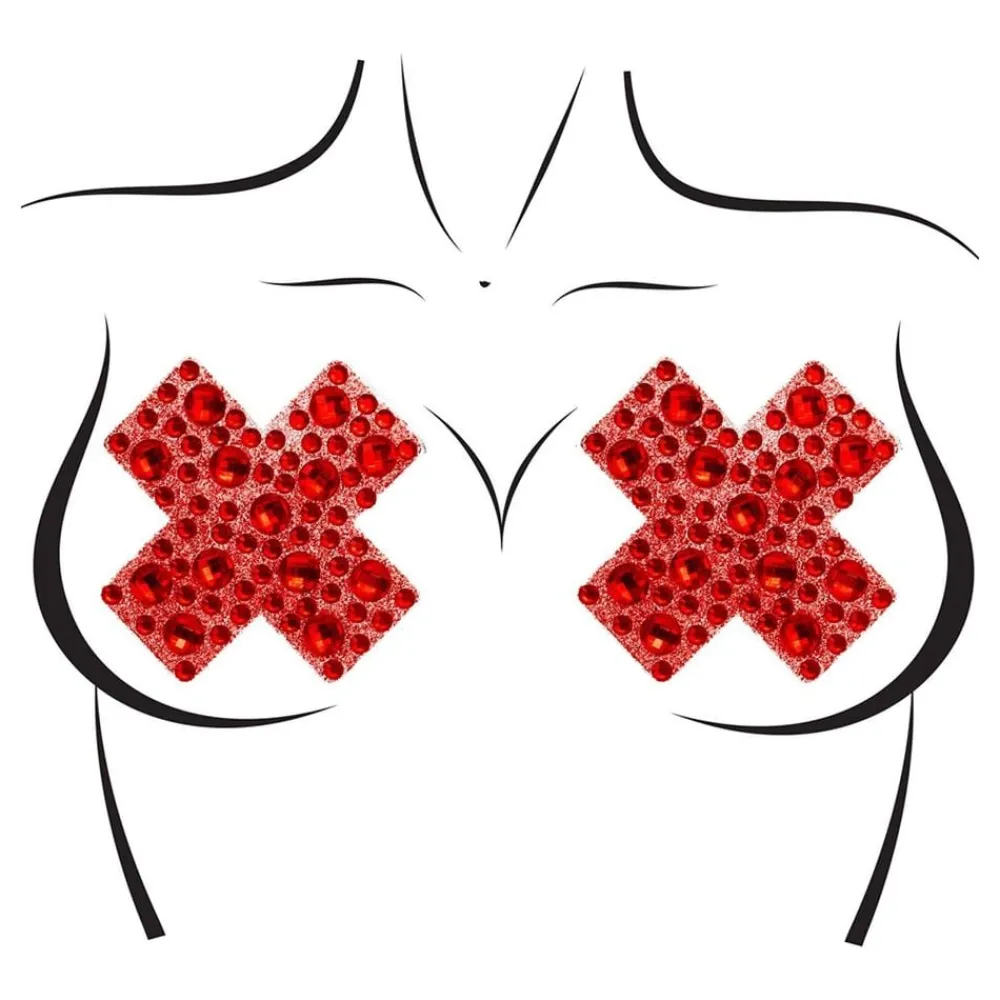 Leg Avenue Europe Nipple Covers Jewels X Rød Deluxe - Tøj|Tilbehør