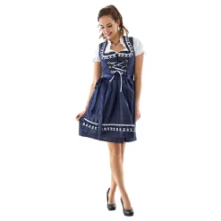 Hisab/Joker Company AB Oktoberfest Dirndl Blå/Hvid Polka Dot Kostume - Tøj|Udklædningskostumer