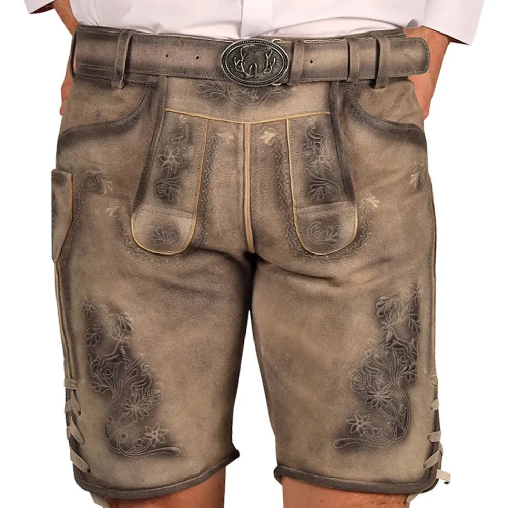 Outlet Thetru B.V. Oktoberfest Lederhosen Shorts Super Deluxe Vintage Beige