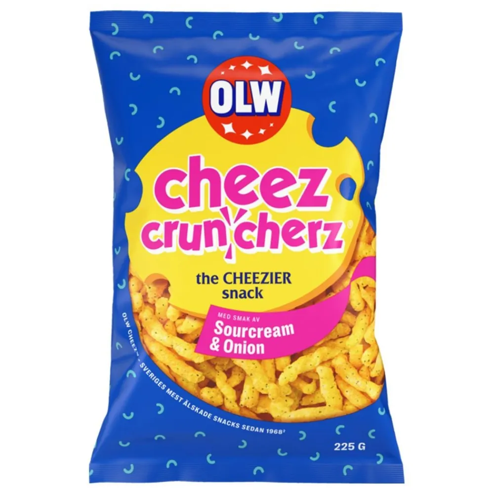ERT Godis AB OLW Cheez Cruncherz Sourcream & Onion - Snacks