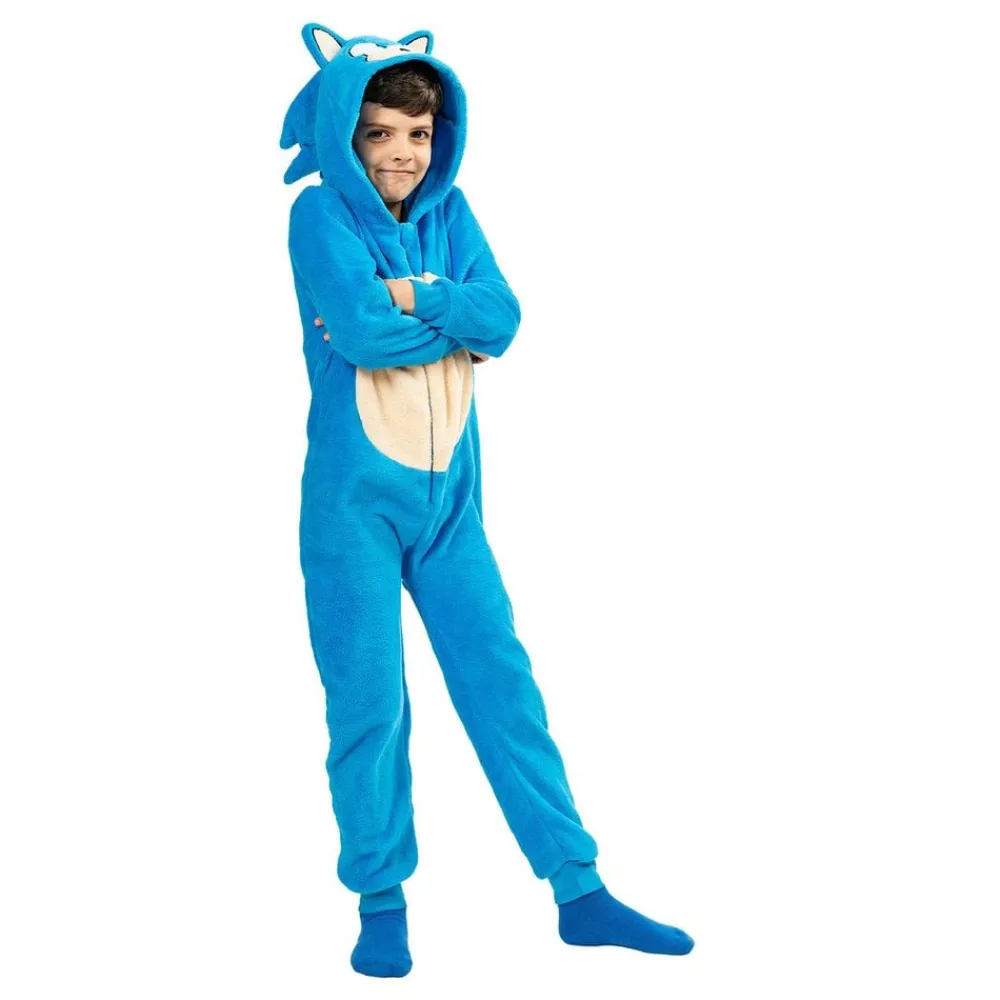 Reithmüller Europe GmbH Onesie Sonic the Hedgehog Børnekostume - Tøj|Udklædningskostumer