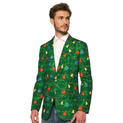 Oppo Merchandise Group B.V. OppoSuits Christmas Green Tree Light Herre Jakke - Tøj|Tilbehør