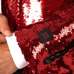 Oppo Merchandise Group B.V. OppoSuits Paljettblazer Brilliant Rød - Tøj|Tilbehør