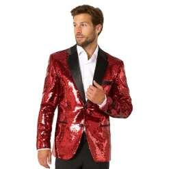 Oppo Merchandise Group B.V. OppoSuits Paljettblazer Brilliant Rød - Tøj|Tilbehør