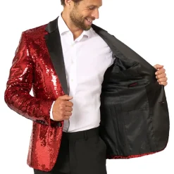 Oppo Merchandise Group B.V. OppoSuits Paljettblazer Brilliant Rød - Tøj|Tilbehør