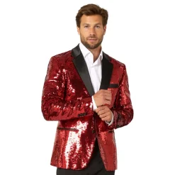 Oppo Merchandise Group B.V. OppoSuits Paljettblazer Brilliant Rød - Tøj|Tilbehør