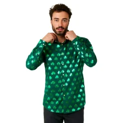 Oppo Merchandise Group B.V. OppoSuits Shiny Shamrock Skjorte - Tøj|Udklædningskostumer