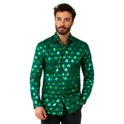 Oppo Merchandise Group B.V. OppoSuits Shiny Shamrock Skjorte - Tøj|Udklædningskostumer