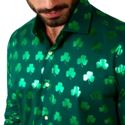 Oppo Merchandise Group B.V. OppoSuits Shiny Shamrock Skjorte - Tøj|Udklædningskostumer