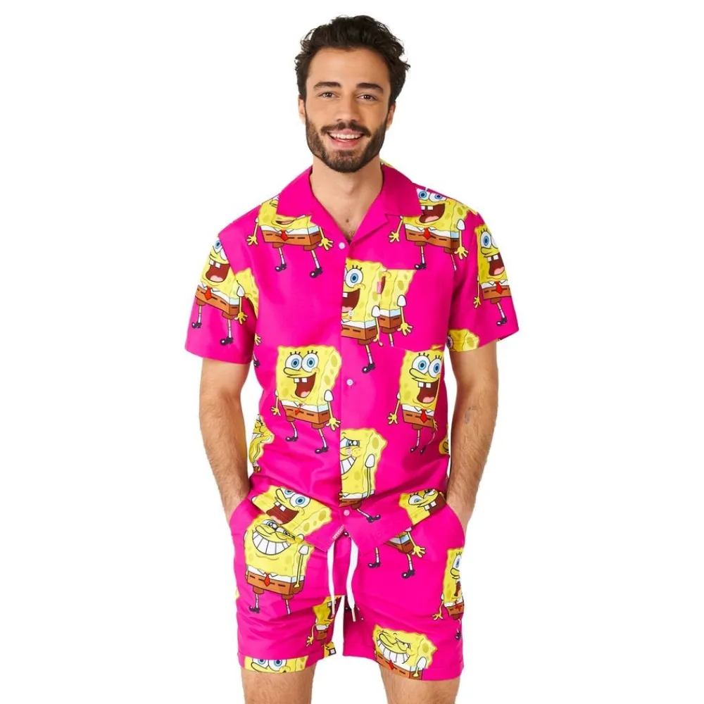 Hot Oppo Merchandise Group B.V. OppoSuits SvampeBob Firkant Lyserøde Shorts Jakkesæt
