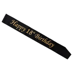 Discount Hisab/Joker Company AB Ordensbånd Happy 18th Birthday Sort/Guld