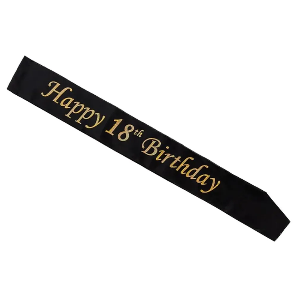 Discount Hisab/Joker Company AB Ordensbånd Happy 18th Birthday Sort/Guld