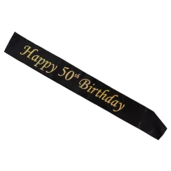 Discount Hisab/Joker Company AB Ordensbånd Happy 50th Birthday Sort/Guld
