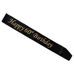 Hisab/Joker Company AB Ordensbånd Happy 60th Birthday Sort/Guld - Tilbehør