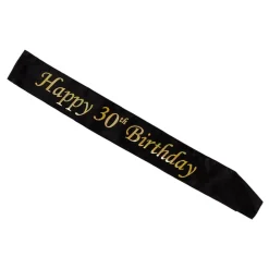 Discount Hisab/Joker Company AB Ordensbånd Happy 30th Birthday Sort/Guld