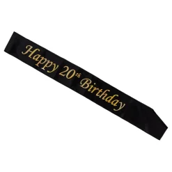 Discount Hisab/Joker Company AB Ordensbånd Happy 20th Birthday Sort/Guld