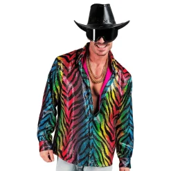 Widmann S.r.l. Pailletskjorte Herre Rainbow Tiger - Tøj