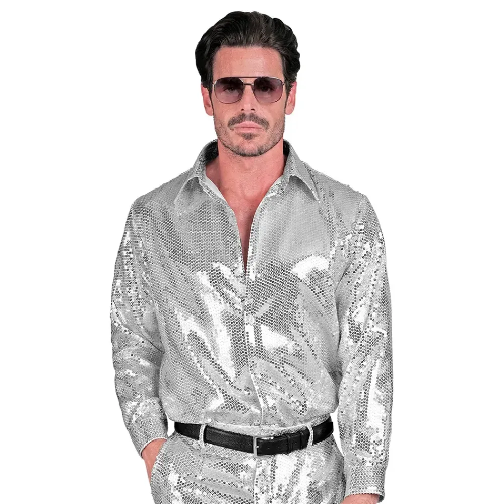 Discount Widmann S.r.l. Pailletskjorte Mr. Silver