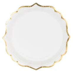 PartyDeco sp. z o.o. Papasietter Rund Hvid/Guld - Borddækning