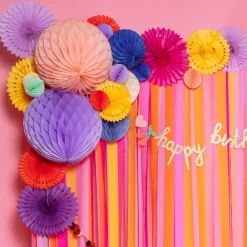PartyDeco sp. z o.o. Papirvifter Mørkerosa - Oppyntning
