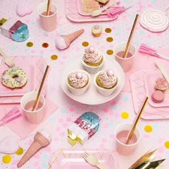 PartyDeco sp. z o.o. Papsugerør Lyserød - Oppyntning|Drinkstilbehør