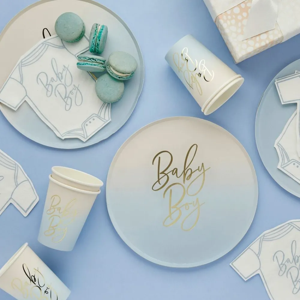 CG Global Products Ltd Paptallerkener Baby Boy Lyseblå