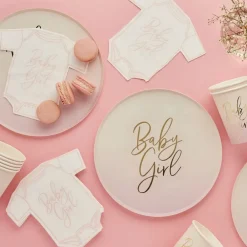 CG Global Products Ltd Paptallerkener Baby Girl Lyserød - Borddækning