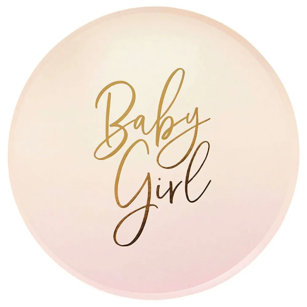 CG Global Products Ltd Paptallerkener Baby Girl Lyserød - Borddækning