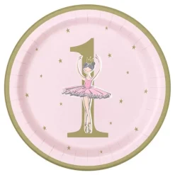 Unique UK Inc t/as Unique Party Paptallerkener Ballerina 1 år - Borddækning