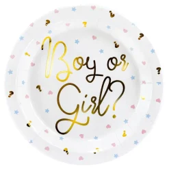 PartyDeco sp. z o.o. Paptallerkener Boy or Girl - Borddækning