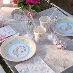 Santex Paptallerkener Enhjørning Pastel - Borddækning