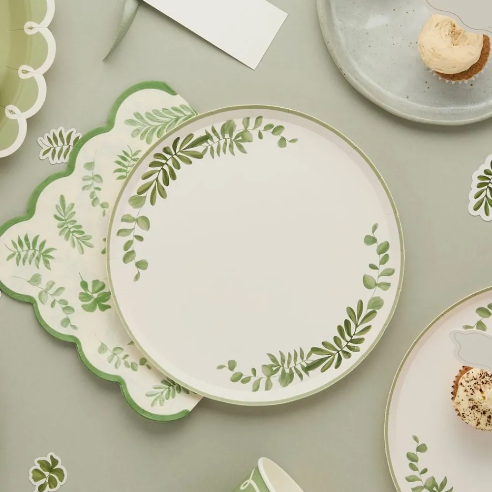 CG Global Products Ltd Paptallerkener Grønne Blade Botanic - Borddækning