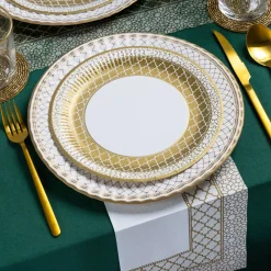 Talking Tables Ltd Paptallerkener Guld Ornament - Borddækning