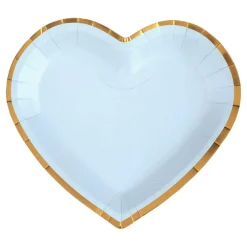 Santex Paptallerkener Hjerte Lyseblå/Guld - Borddækning