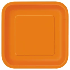 Unique UK Inc t/as Unique Party Paptallerkener Kvadratiske Orange - Borddækning